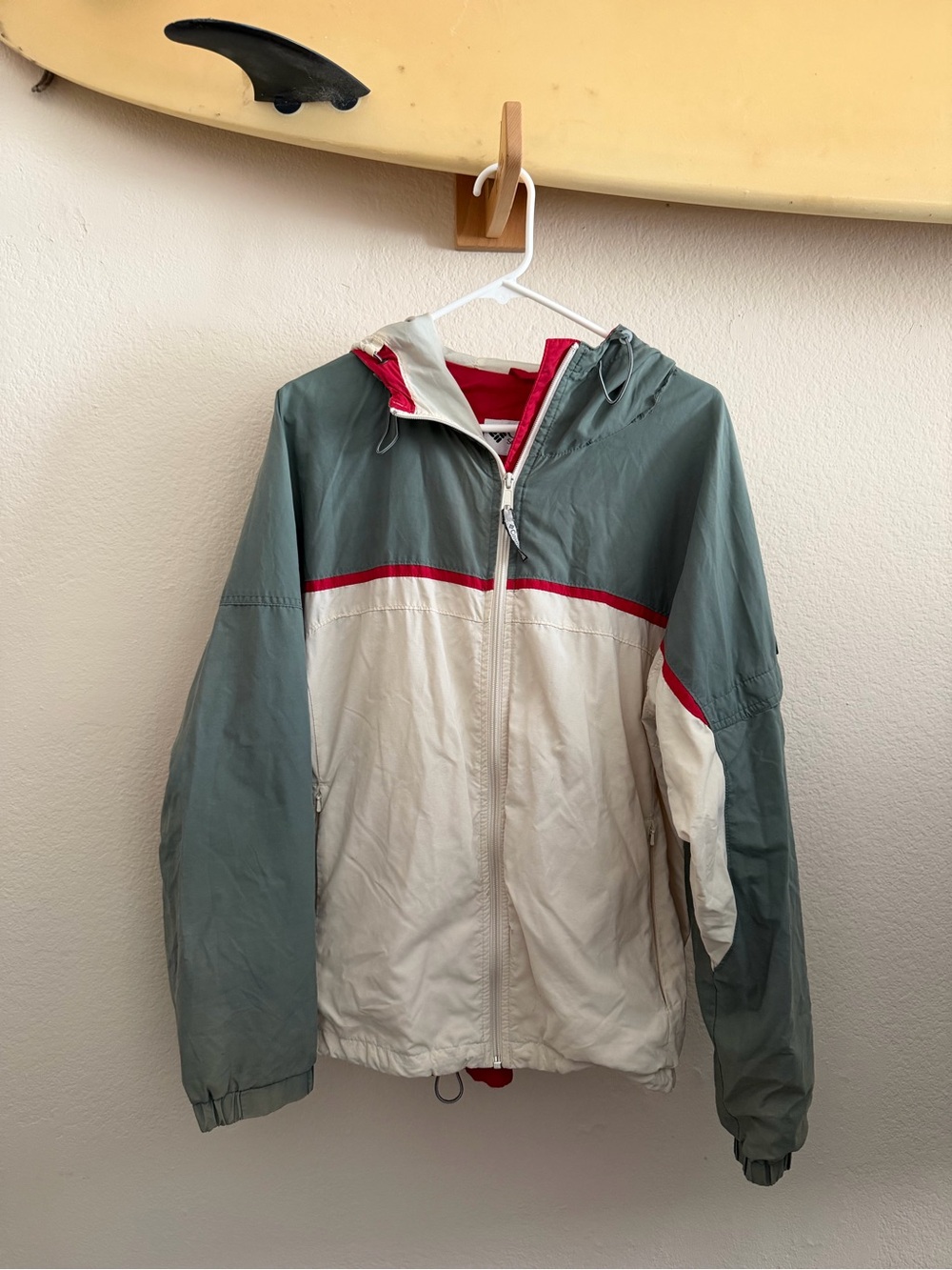 Men's Vintage Two-Tone Columbia Hooded Windbreaker Jacket